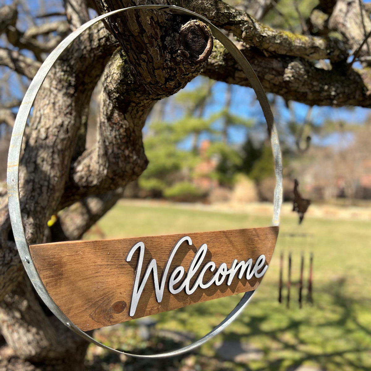 Personalized Wine Barrel Hoop Sign