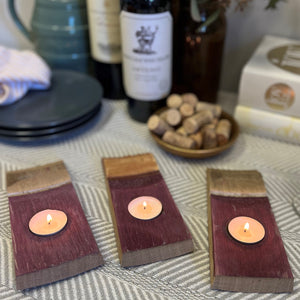 Wine Stave Tealight Candle - Set of 3