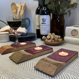 Wine Stave Tealight Candle - Set of 3