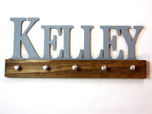 Personalized Name Key Holder Traditional Block Small Caps
