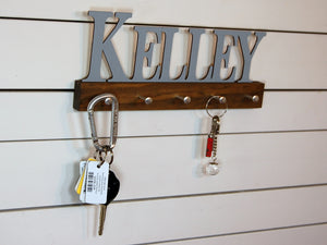 Personalized Name Key Holder Traditional Block Small Caps