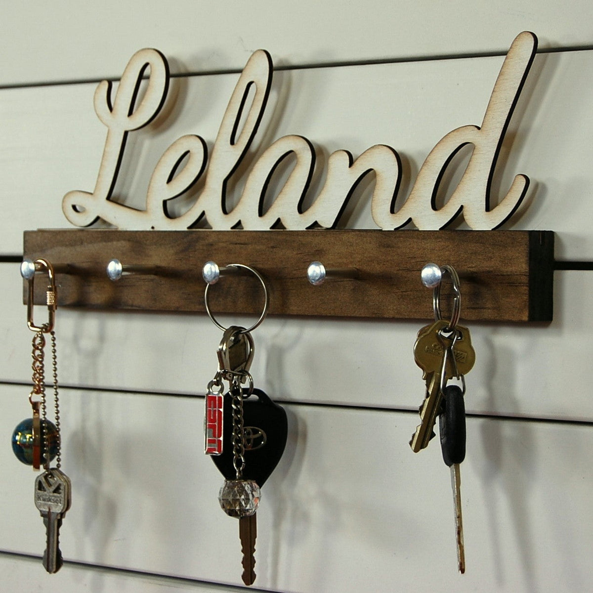 Personalized Name Key Holder Modern Script Font