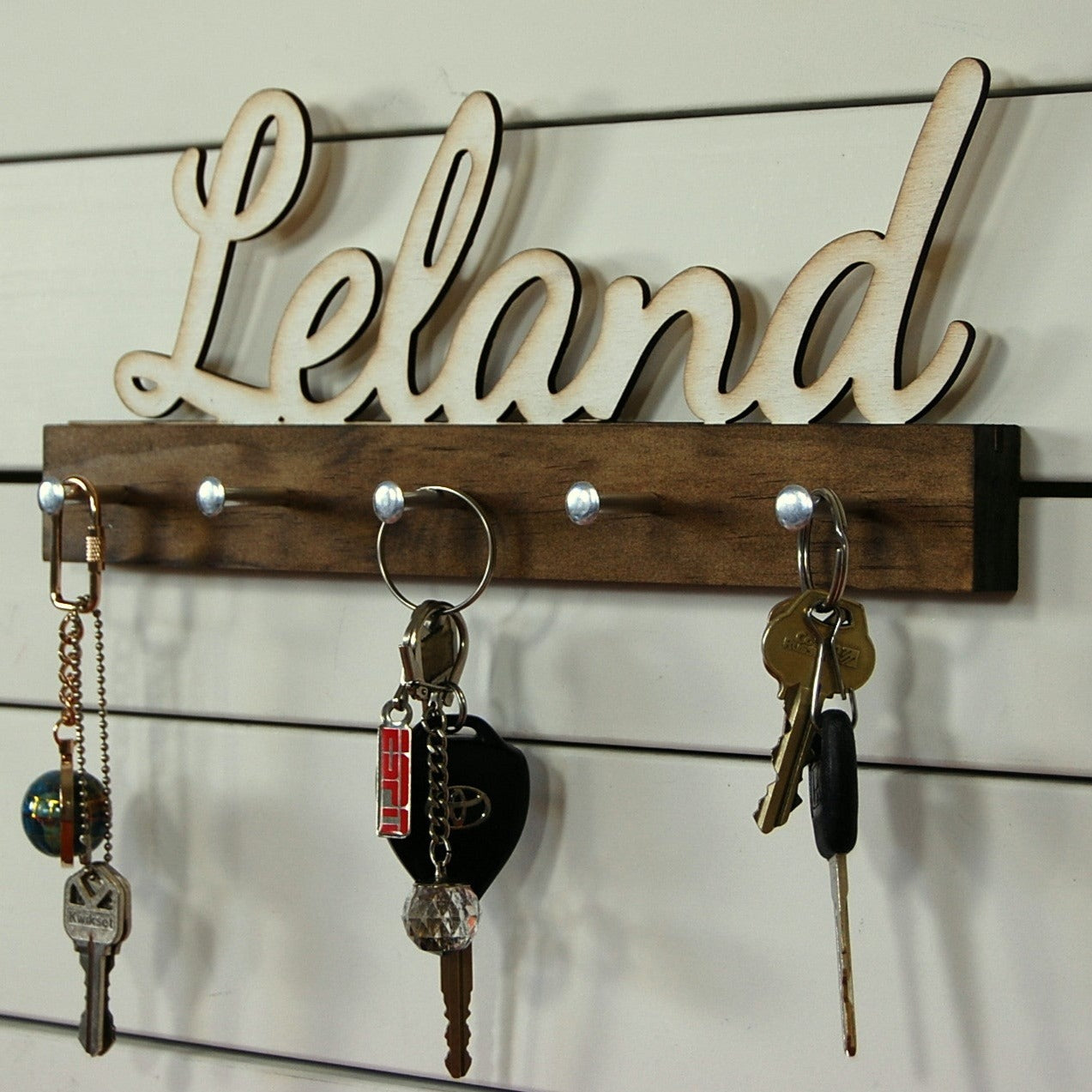 Personalized Name Key Holder Modern Script Font