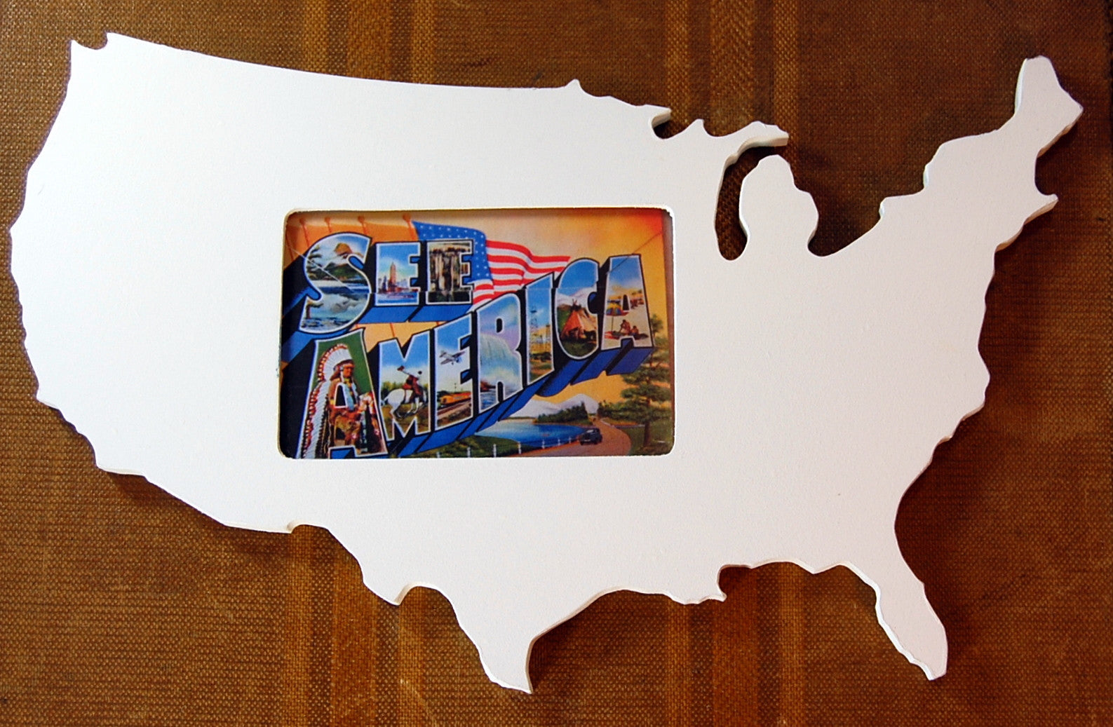 State Shaped Frame - White