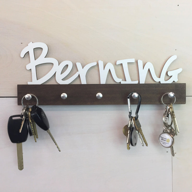 Personalized Name Key Holder Handwriting Font - Pinecone Home