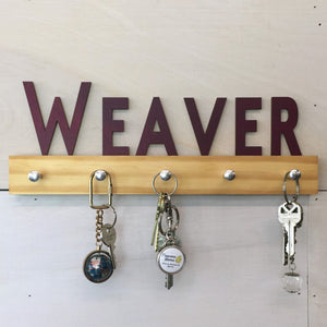 Personalized Name Key Holder Simple Block Small Caps