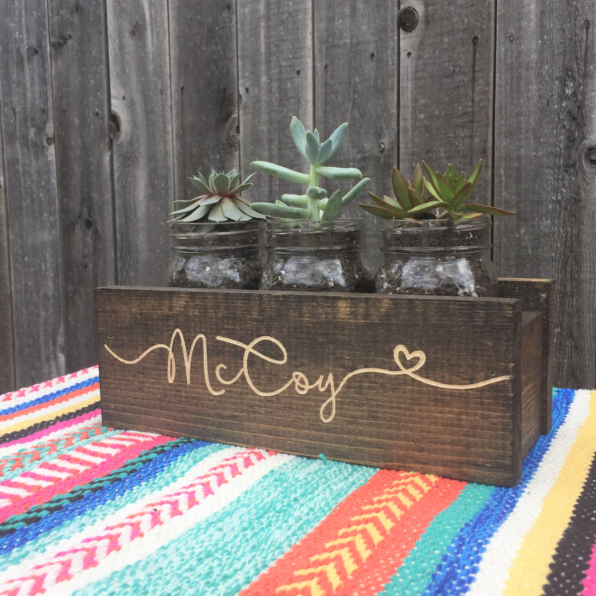 Personalized Mason Jar Holder Centerpiece - Mini