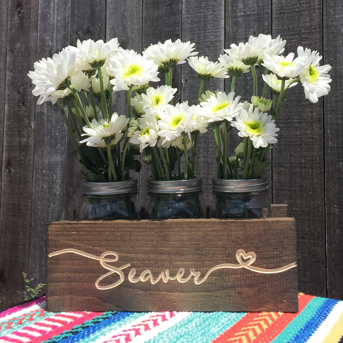 Personalized Mason Jar Holder Centerpiece - Mini