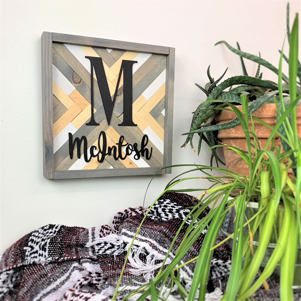 Clearance Personalized Geo Wood Wall Art