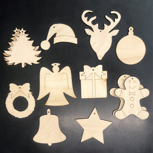 Ready to Paint Christmas Ornament Set