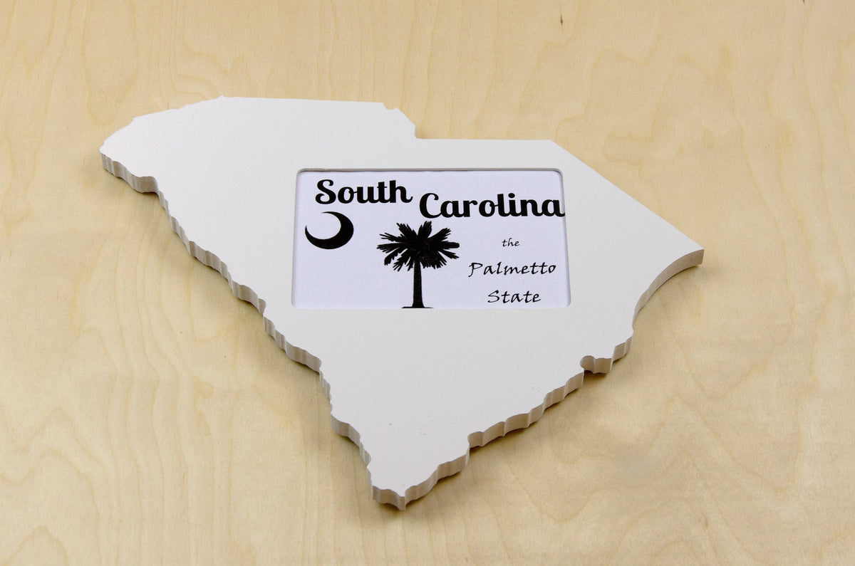 State Shaped Frame - White