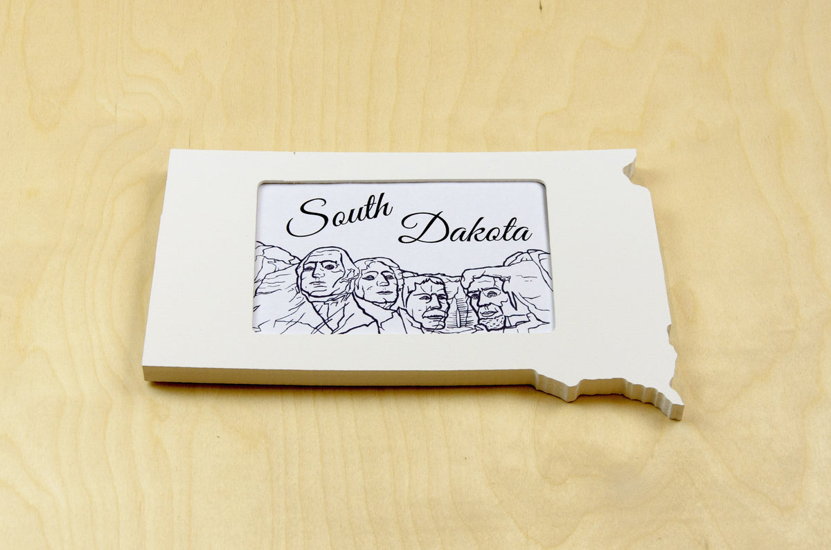 State Shaped Frame - White