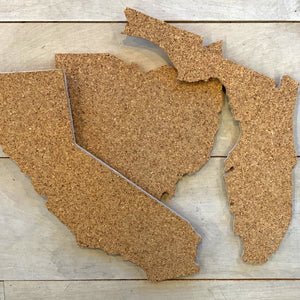 State Shaped Corkboards