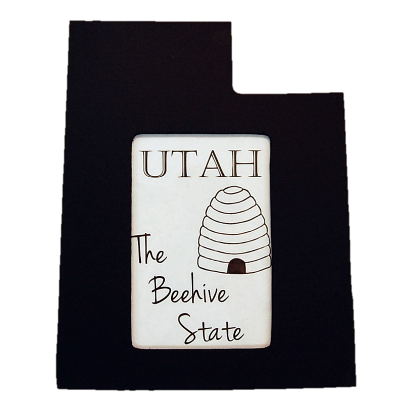 State Shaped Frame - Black