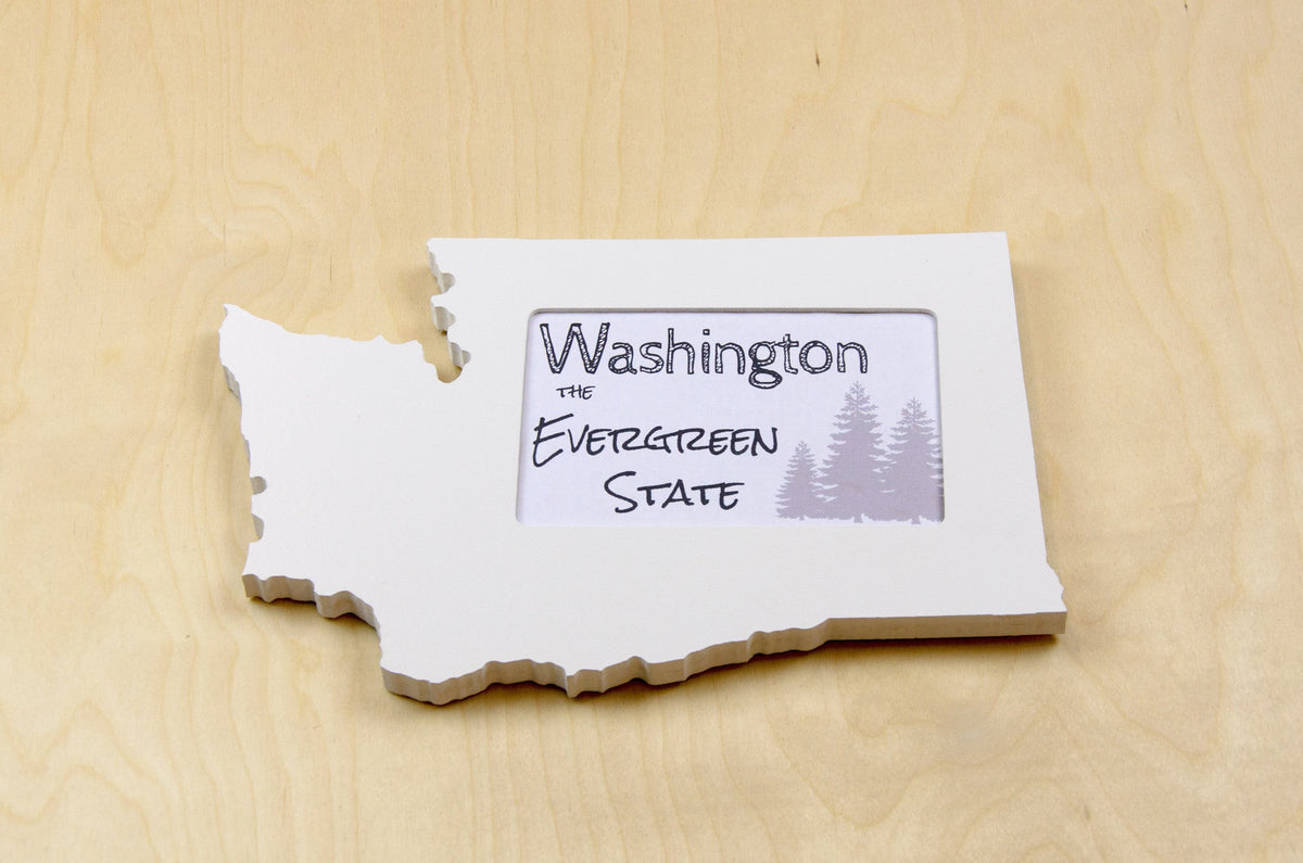 State Shaped Frame - White