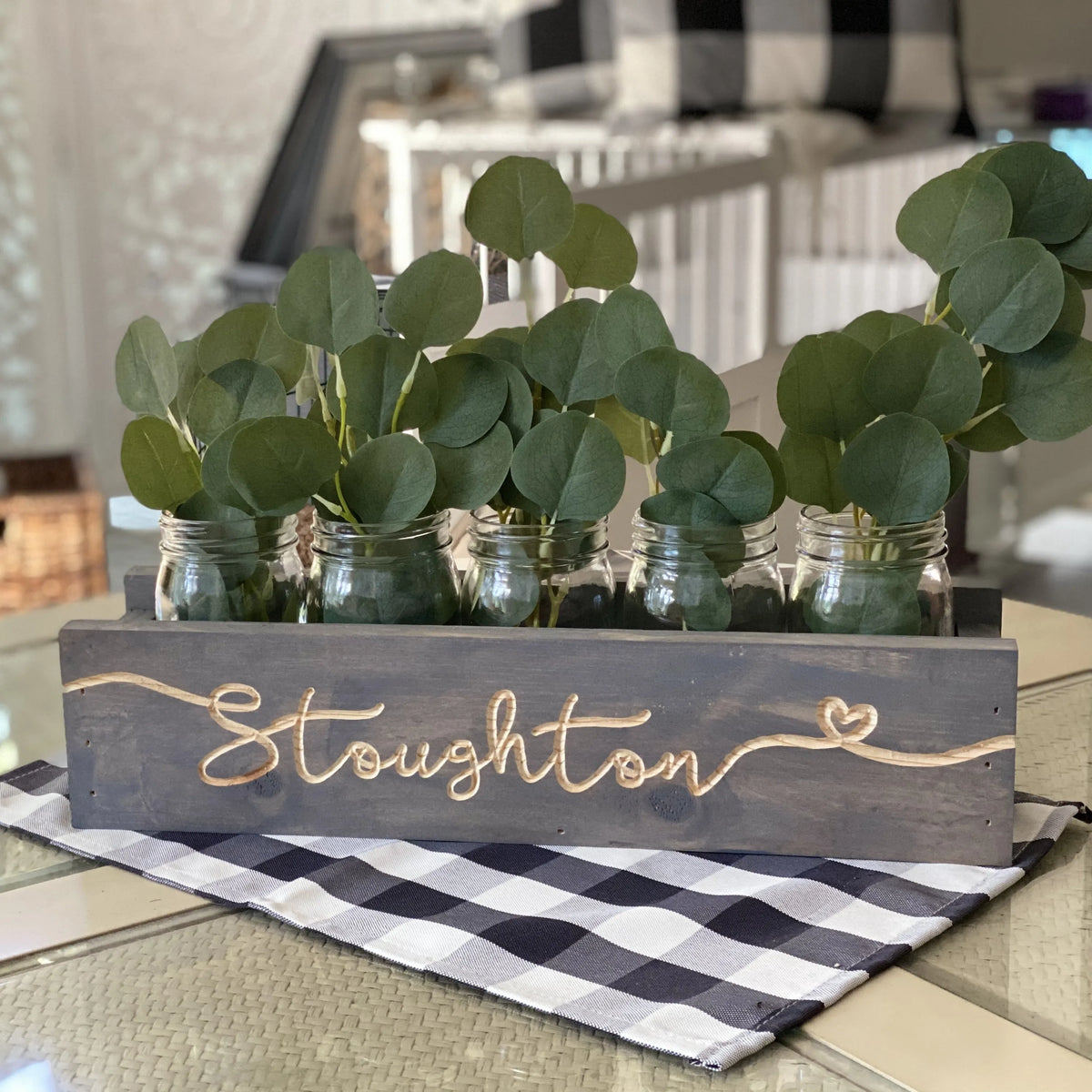 Personalized Mason Jar Holder Centerpiece - Classic