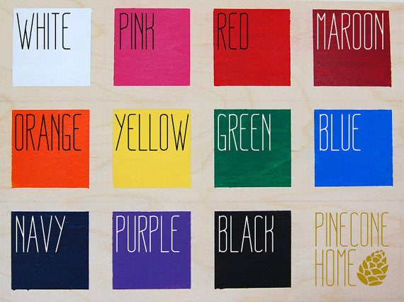 Choose from various text colors on your personalized key hook display