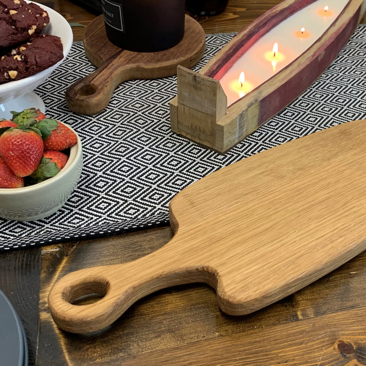 Monogrammed Large Wine Barrel Charcuterie Board - Housewarming Serving Board