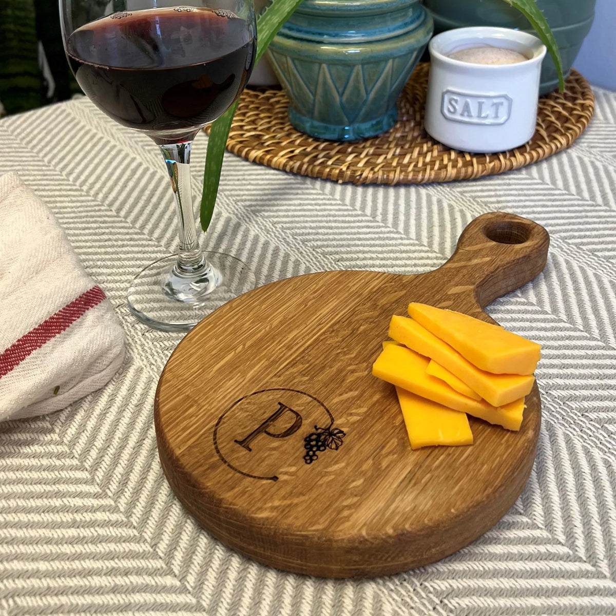 Mini Monogrammed Wine Barrel Charcuterie Board