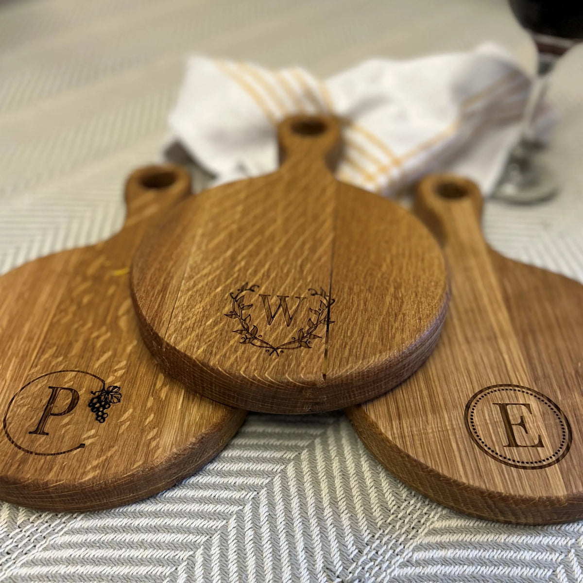Mini Monogrammed Wine Barrel Charcuterie Board