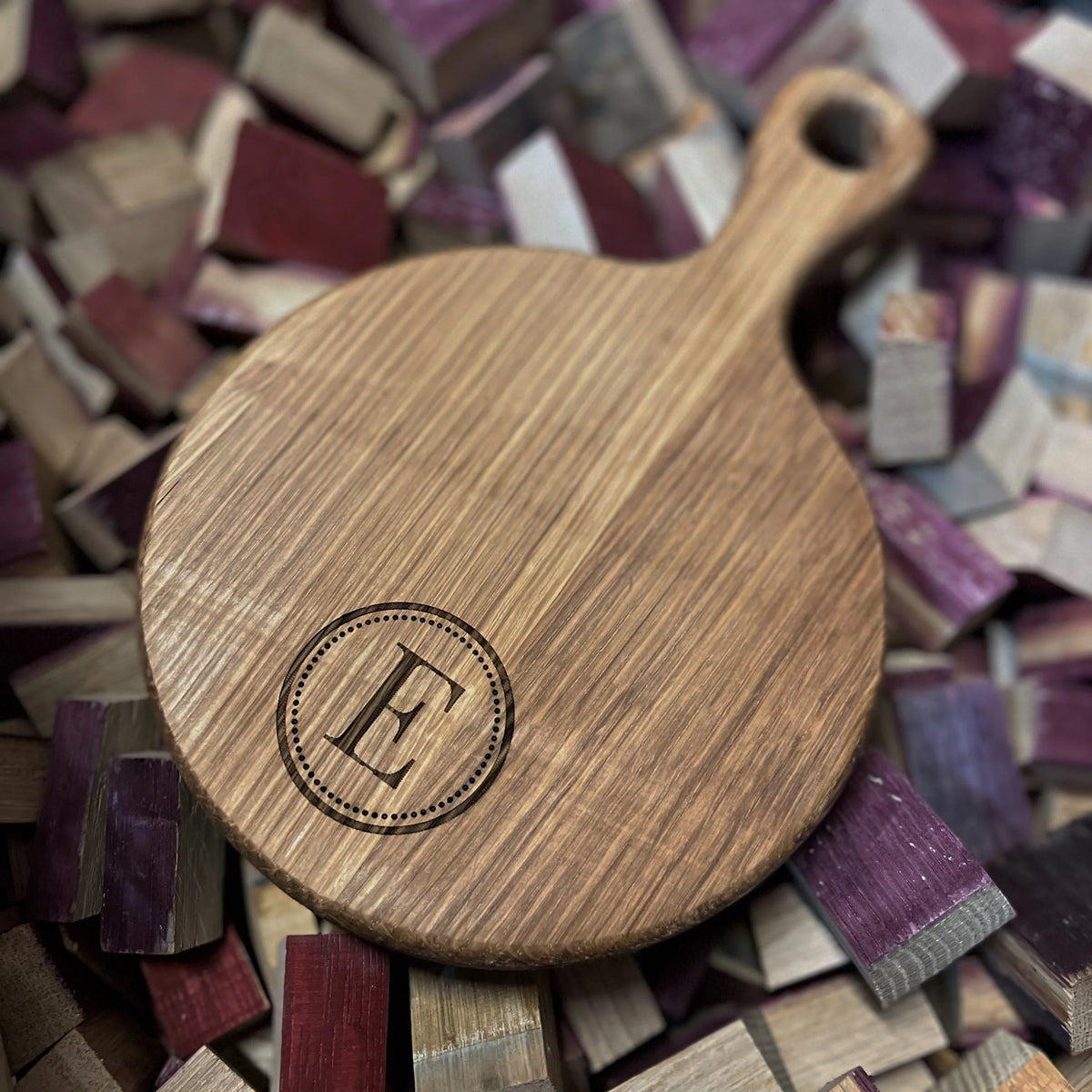 Mini Monogrammed Wine Barrel Charcuterie Board