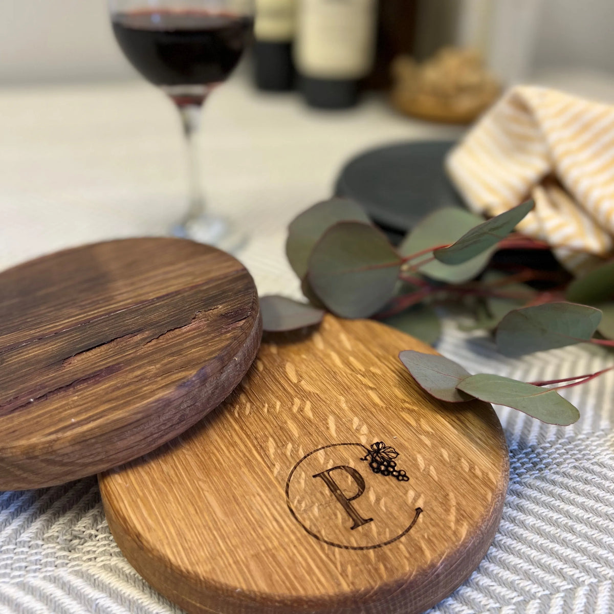 Mini Monogrammed Wine Barrel Charcuterie Board