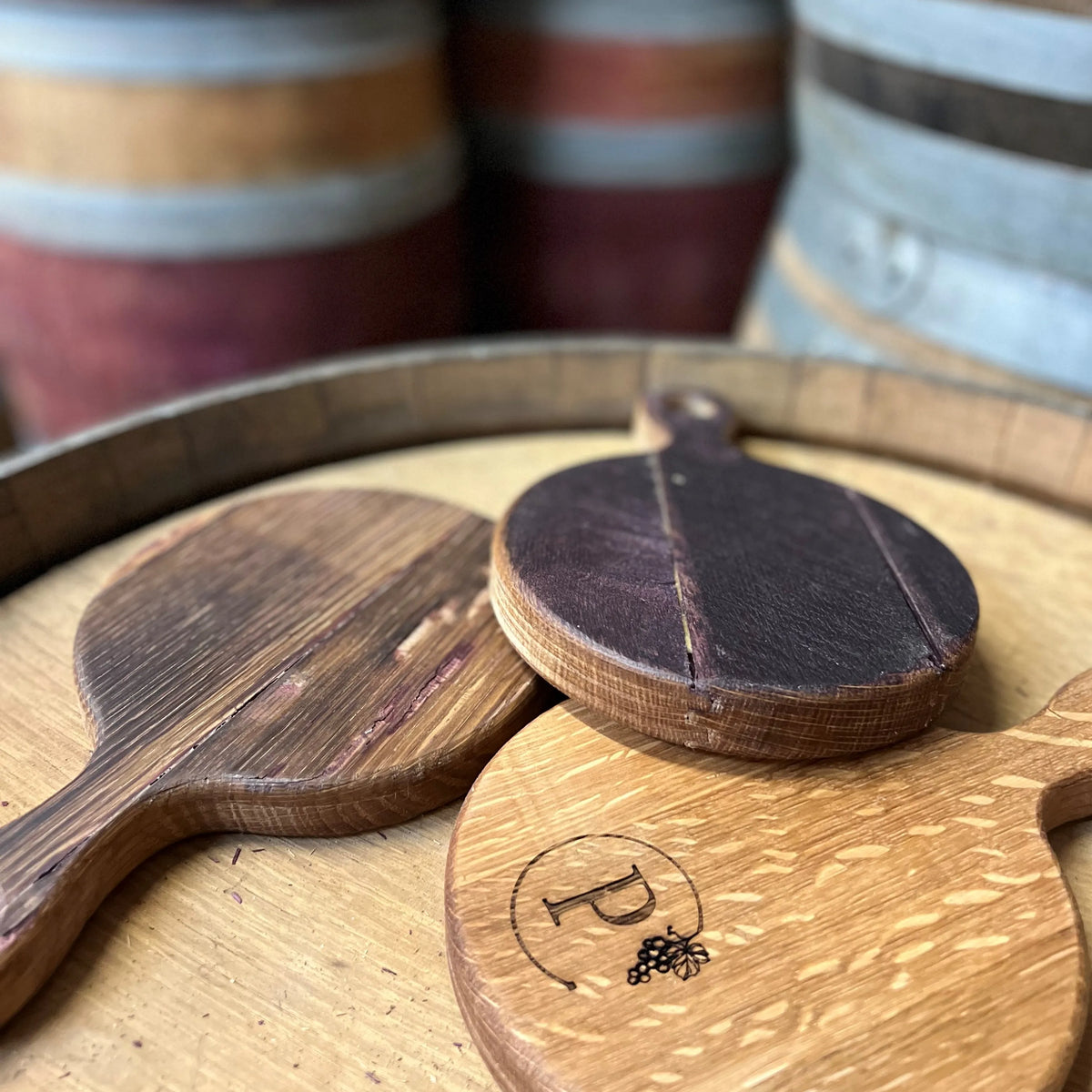Mini Monogrammed Wine Barrel Charcuterie Board