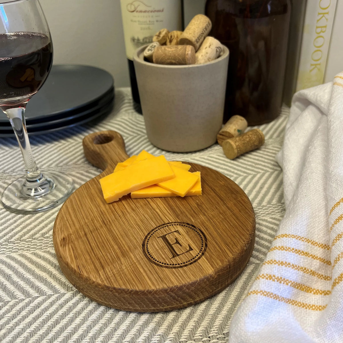 Mini Monogrammed Wine Barrel Charcuterie Board