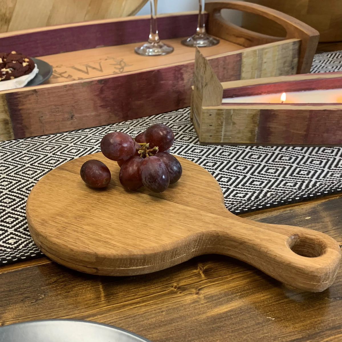 Mini Monogrammed Wine Barrel Charcuterie Board