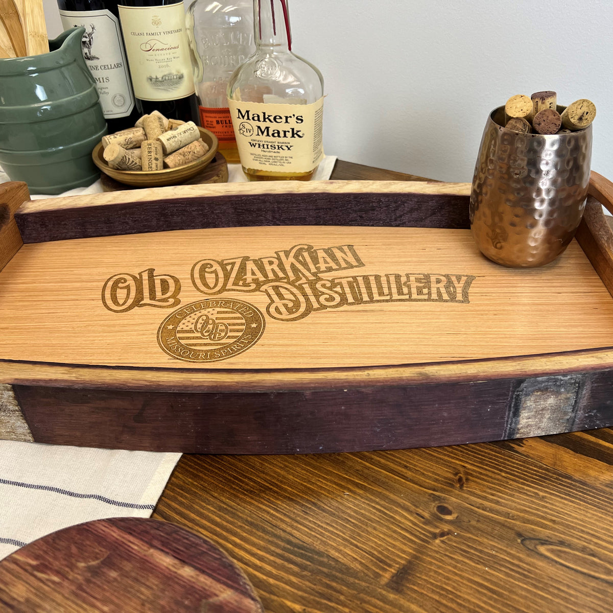 Wine Stave Serving Tray with Custom Logo